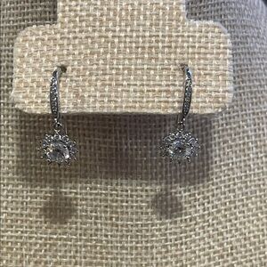 Moissanite Halo Drop Earrings – 2 Carat Total Look ✨